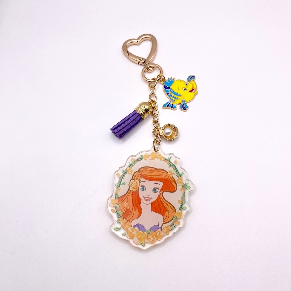 Disney inspired Ariel Keychain with Purple Tassel Handmade